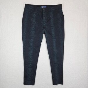 Democracy Absolution Tummy Control Snakeskin Skinny Pants Women 16 Teal